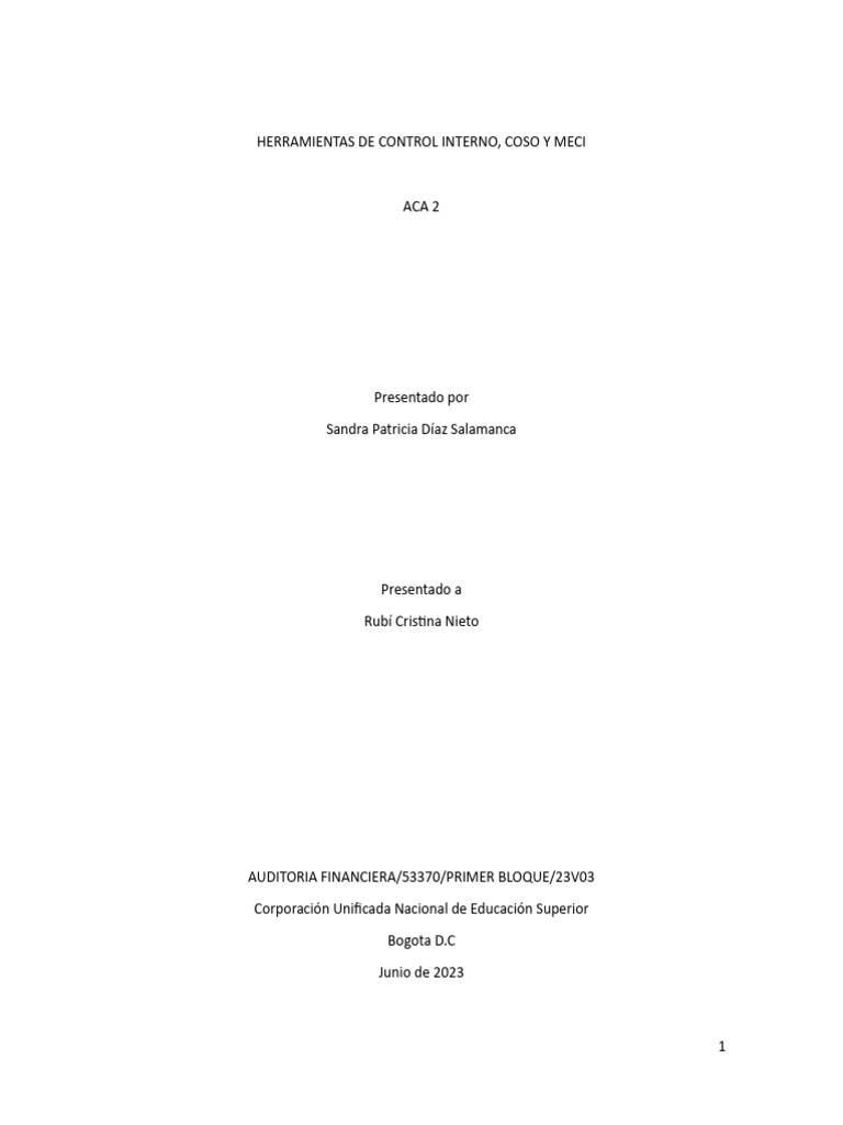 Comparativa de COSO y MECI en Control Interno | PDF | Colombia ...
