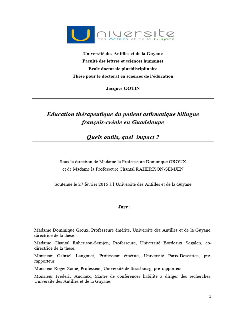 These Gotin | PDF | Stress (Biologie) | Asthme