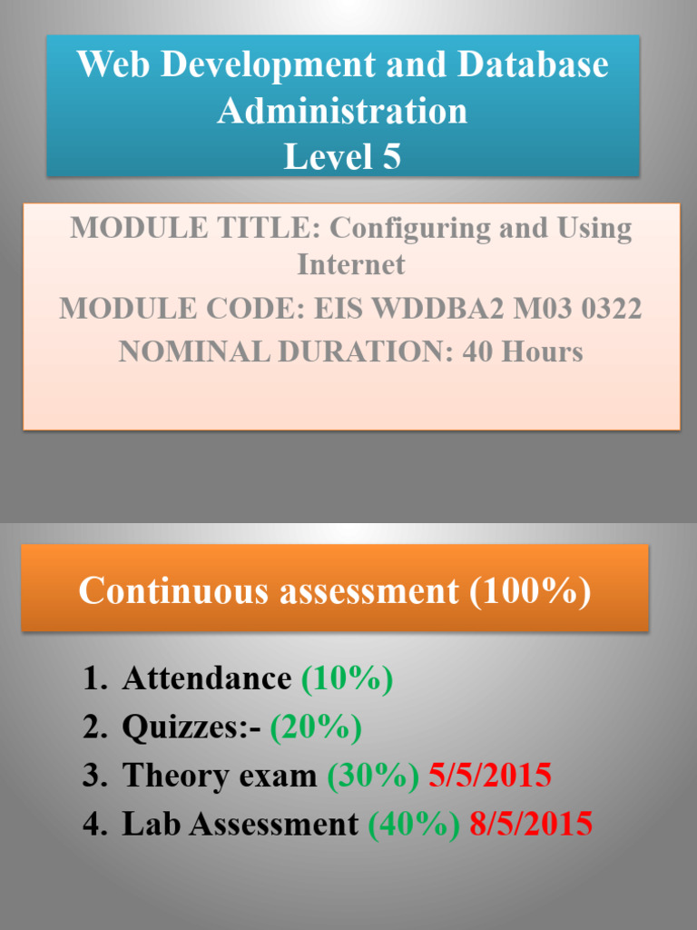 Web Development And Database Administration Course
