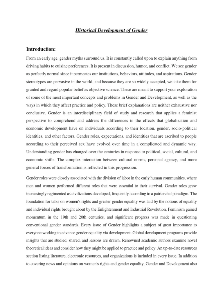 Evolution of Gender Roles in History | PDF | Gender Studies | Gender