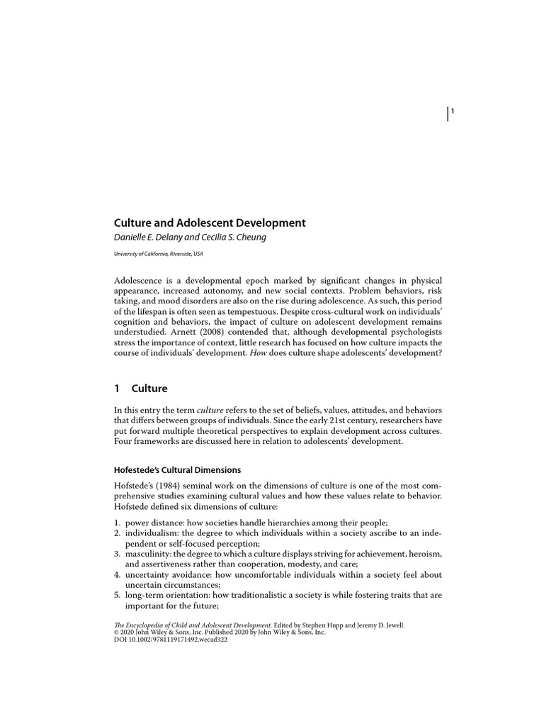 Cultural Influences on Adolescent Growth | PDF | Adolescence | Self Esteem