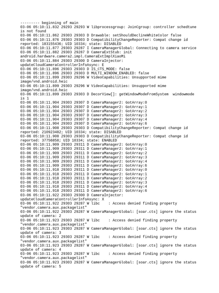 Camera Manager Logs and Issues | PDF | Codec | Computing