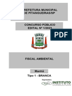 Instituto Consulplan 2024 Prefeitura de Pitangueiras SP Fiscal Ambiental Prova