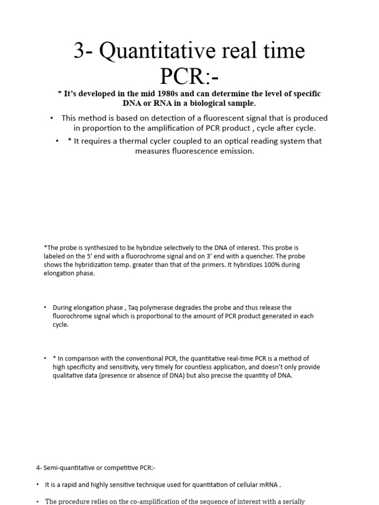 3 - Quantitative Real Time PCR | PDF | Polymerase Chain Reaction | Real ...