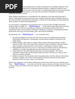 Sample Dissertation Proposal for Mba PDF