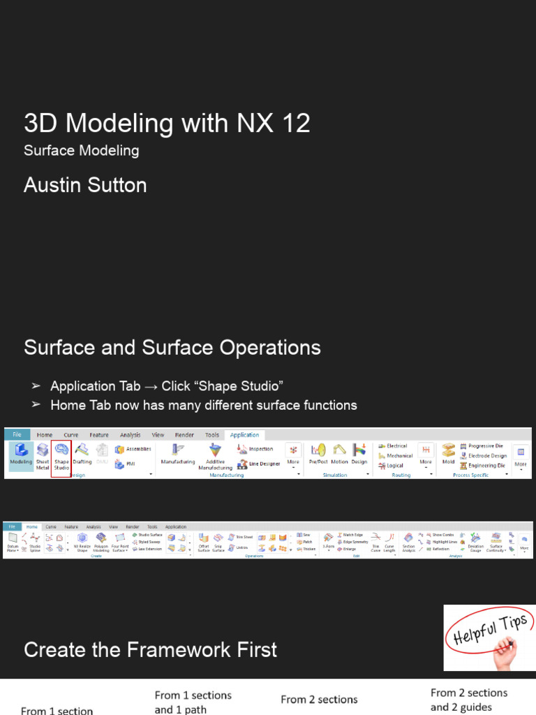 NX 12 Surface Modeling Techniques | PDF