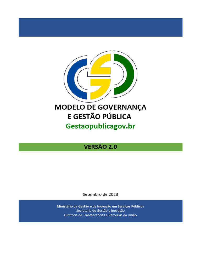 Modelo de Governanca e Da Gestao Publica Gestaopublicagov BR 2 - 0 ...