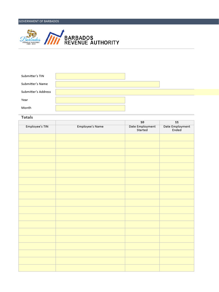 Barbados PAYE Upload Form Guide | PDF | Personal Finance | Economies