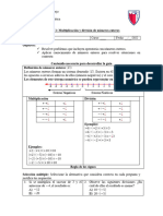 Guía 1 - Taller Enseñanza Básica - Multiplicación y División de Números Enteros