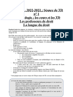 L1 Droit - JP Dom - SeÌ Ance de TD Nâ° 1 - Les Professeurs de Droit - La Langue Du Droit