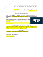 PPGD Selecao 2022 Modelo de Recurso Contra Analise e Avaliacao de Entrevista