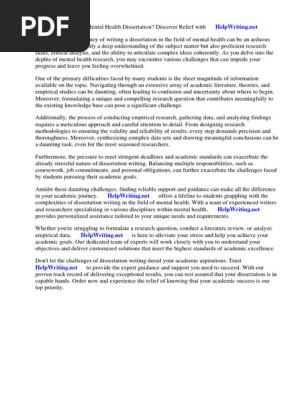 Mental Health Dissertation Titles