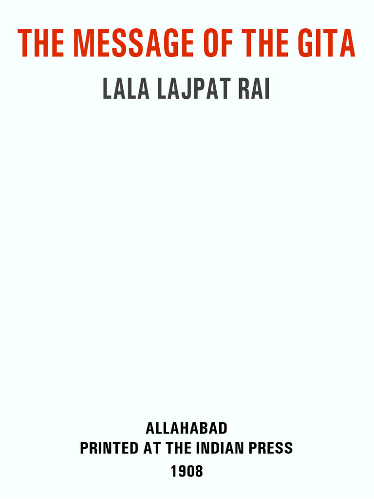 Message of Gita (Lala Lajpat Rai) | PDF | Bhagavad Gita | Yoga