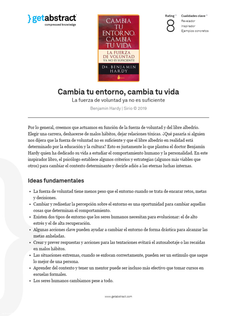 Cambia tu entorno, transforma tu vida | PDF | Estrés (biología ...