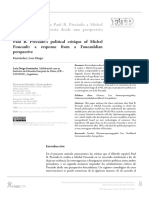 La Crítica Política de Paul B. Preciado A Michel Foucault: Una Respuesta Desde Una Perspectiva Foucaultiana