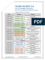 PRELIMS HABIT 2.0 Schedule