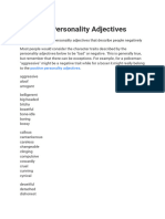 Negative Personality Adjectives