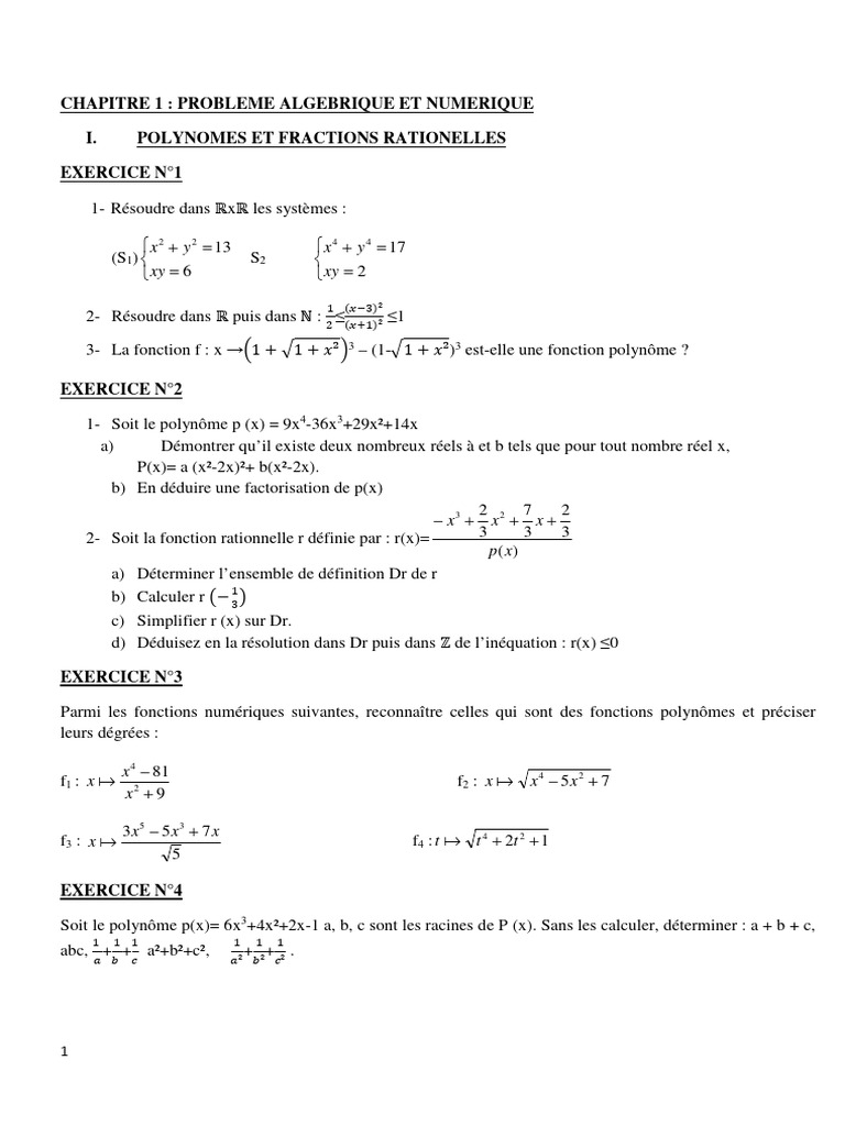 Résolution de fonctions rationnelles | PDF | Nombre réel | Zéro d'une ...