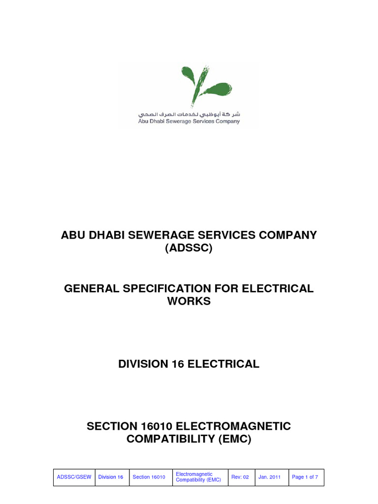 01-Division 16-Section 16010 Electromagnetic Compatibility-Version 2 0 ...