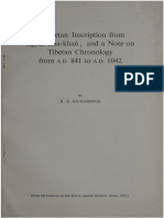 Hugh Edward Richardson - A Tibetan Inscription From Rgyal Lha-Khan and A Note On Tibetan Chronology From AD 841 To AD 1042