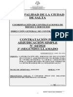 PLIEGO MENOR CD No 64 24 2o Llamado EXCAVACION DE POZO Y ADQ DE BOMBA EXPTE 10460 SG 24