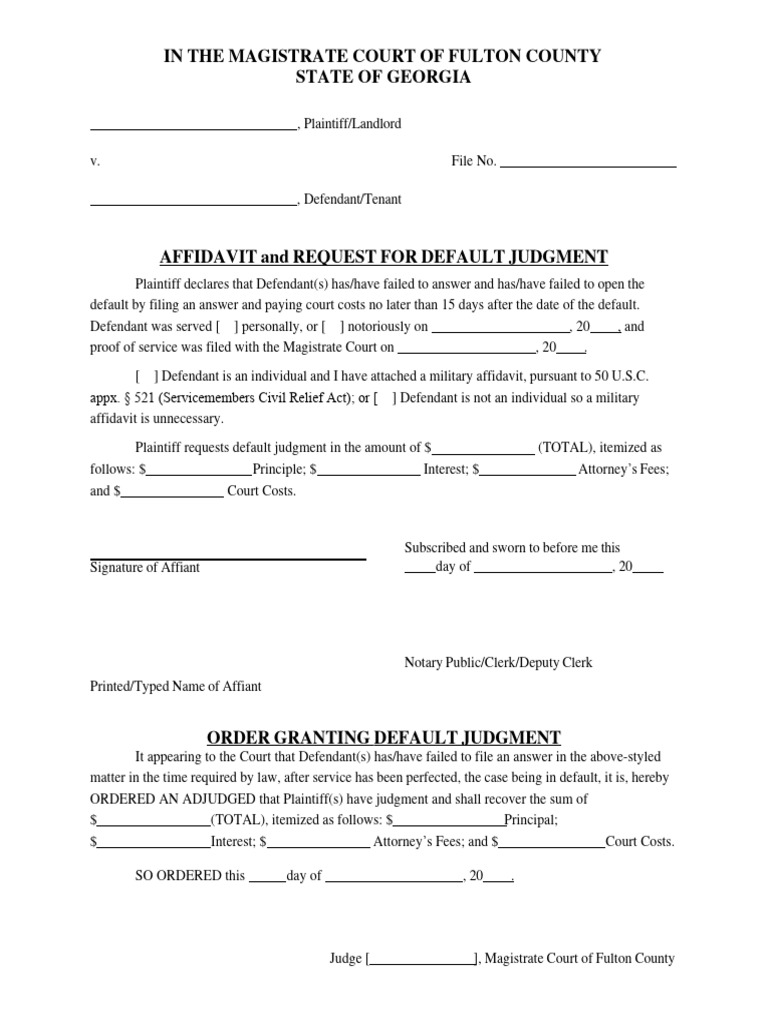 Request for default judgment pdf