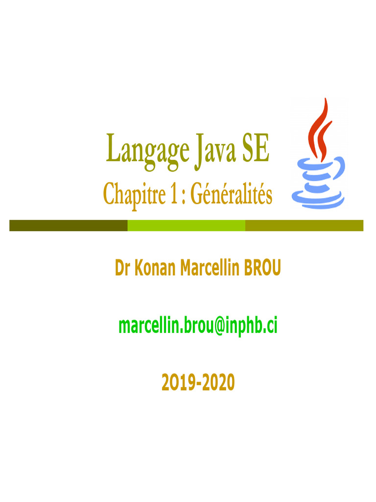 CH 1 Généralités | PDF | Java (Langage de programmation) | Compilateur