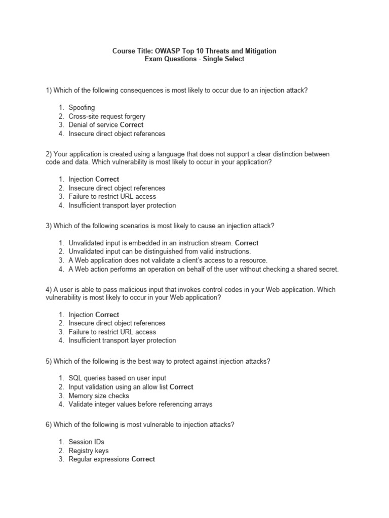 OWASP Top 10: Injection Attack Insights | PDF | Http Cookie | World ...