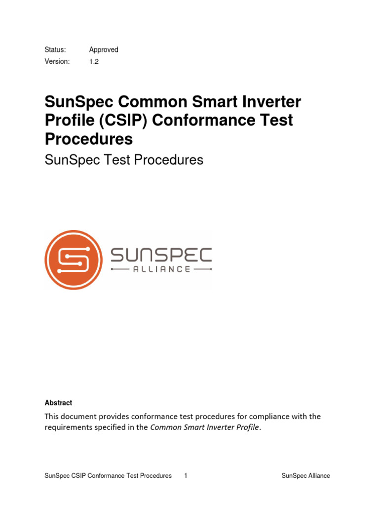 SunSpec CSIP Conformance Test Procedures V1.2 | PDF | Transport Layer ...