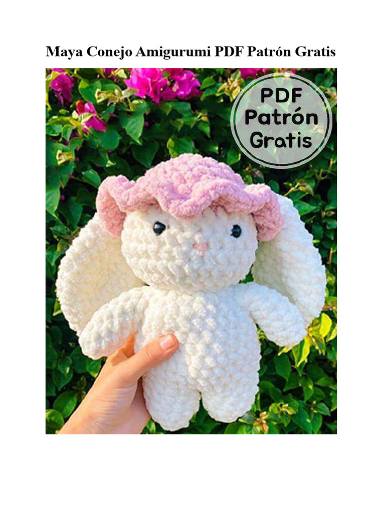 Patrón Gratis Conejo Amigurumi Maya | PDF | Tejer | Artes Textiles