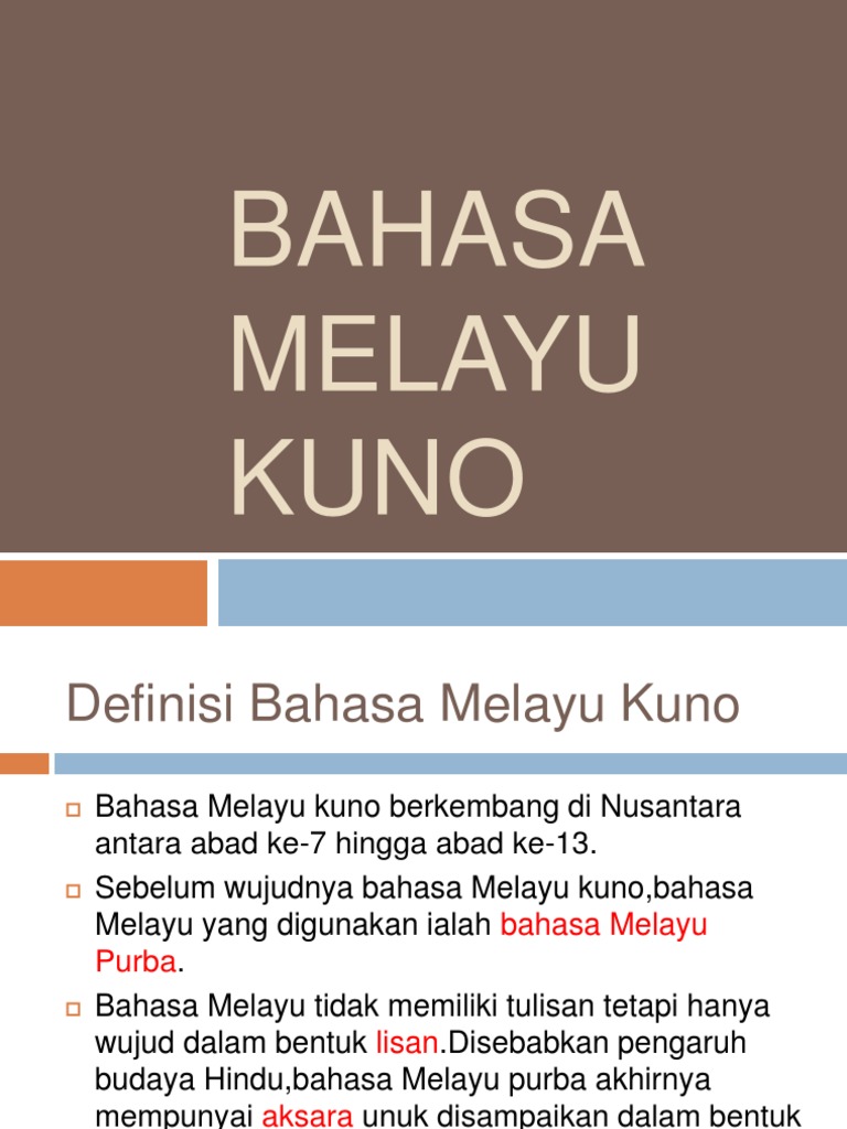 Bahasa Melayu Kuno Pdf