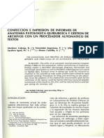 Confeccion E Impresion de Informes de Anatomia Patologica Quirurgica Gestion de Un Procesador Automatico DE Textos