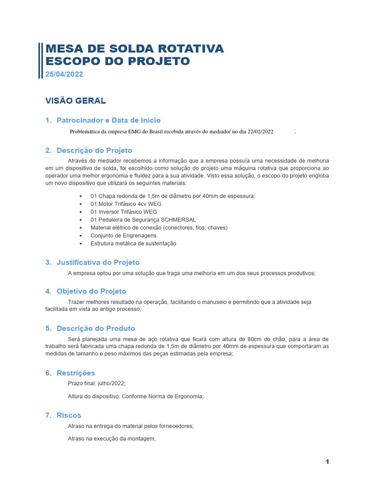 Mesa de Solda Rotativa | PDF
