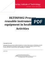 Process Reusable Instruments and Equipment in Health Work