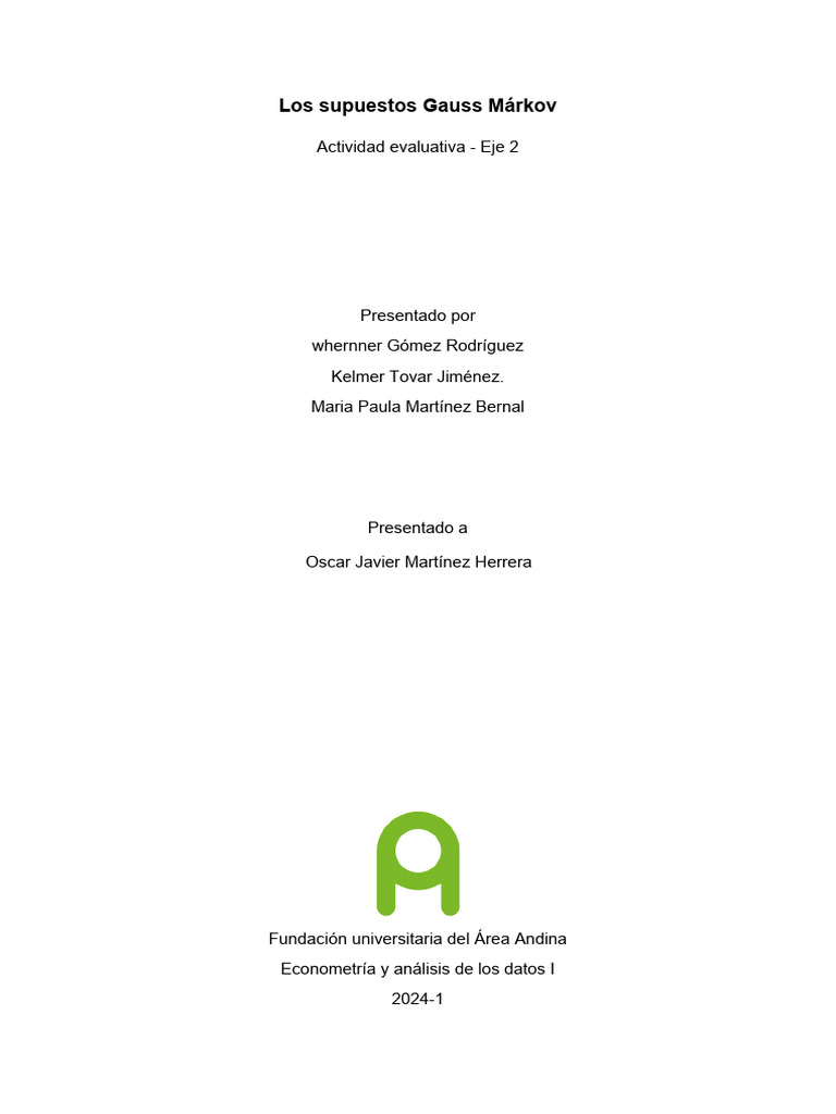 Supuesto de Variación en Los Valores de Las Variables Explic | PDF ...