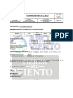 Certificado de Calidad: Fecha Emisión: 19 de Marzo Del 2024