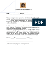 Carta de Advertência Disciplinar - Cheirin