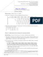 Hoja de Trabajo 3 - Aplicaciones de Los Sistemas de Ecuaciones Lineales