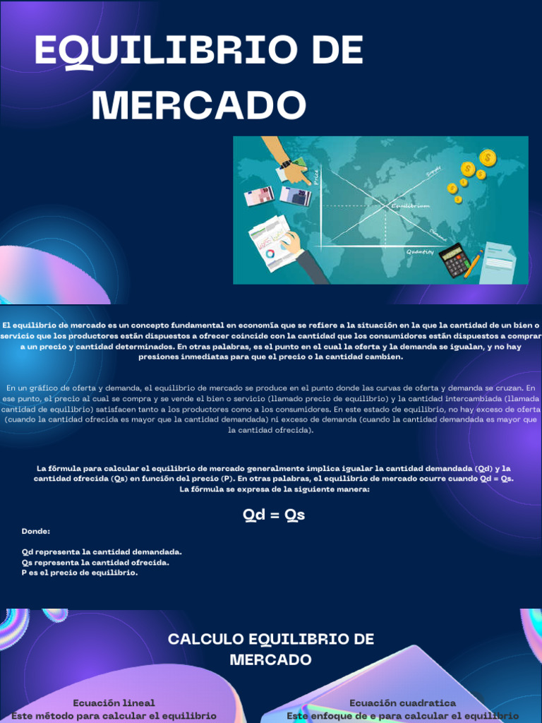 Equilibrio de Mercado | PDF | Excedente económico | Oferta y demanda