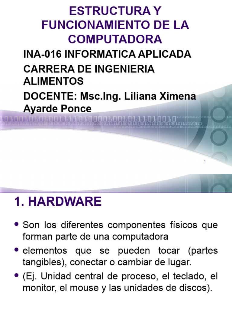 Fundamentos de Computación | PDF | Hardware de la computadora | Unidad ...