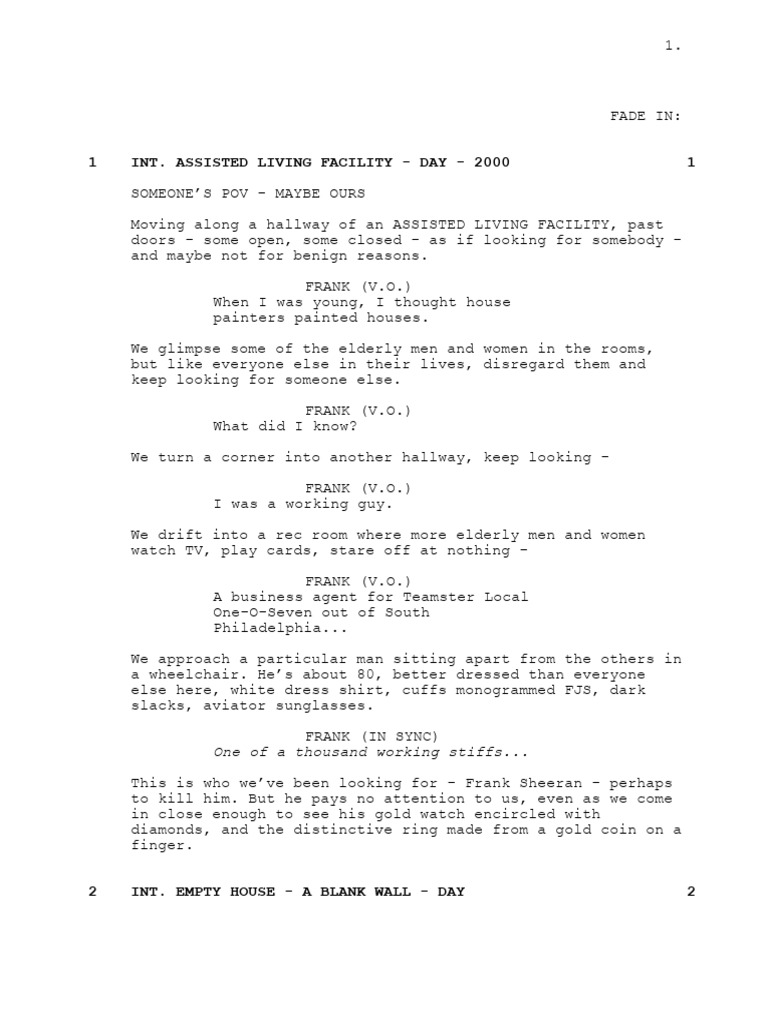 The Irishman Full Script | PDF