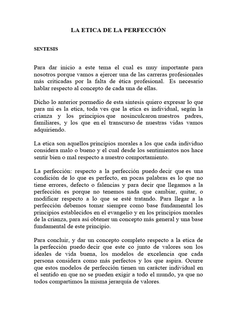 Ética y Perfección Moral Individual | PDF