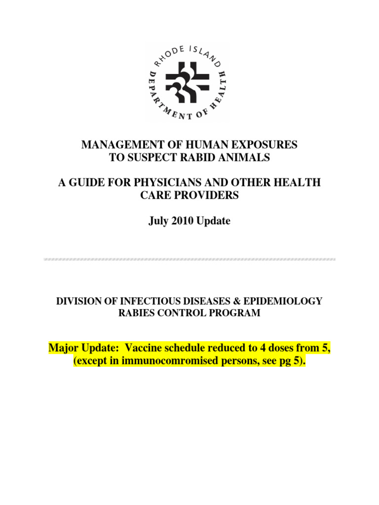 Rabies Exposure Management Guide for Physicians | PDF | Rabies | Vaccines