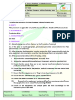 SOP For Line Clearance of Production Area