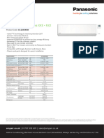 CS-Z25XKEW - 1, Evaporator Specification Sheet