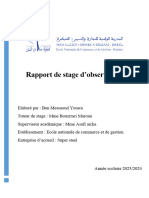 Rapport de Stage D'observation