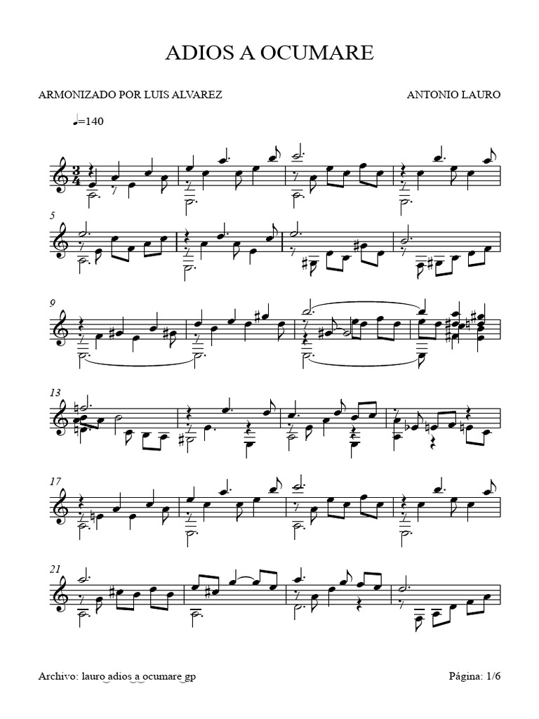 Antonio Lauro Lauro Adios A Ocumare Gp 32142 Pdf