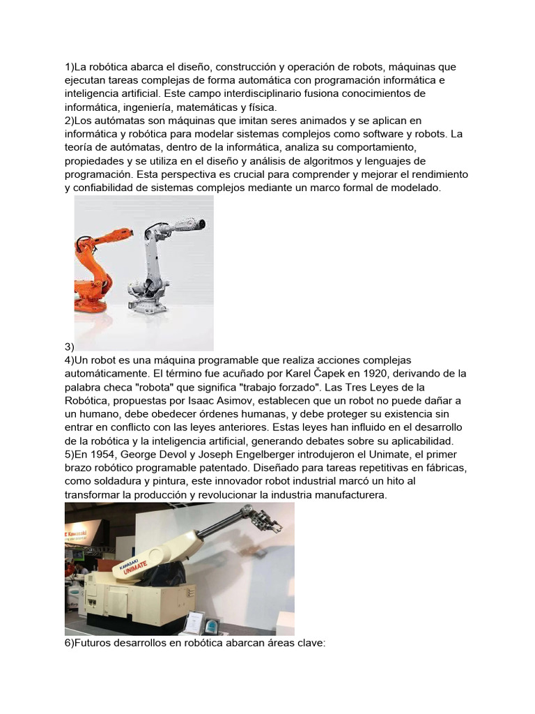 Avances y Futuro de la Robótica | PDF | Robótica | Robot