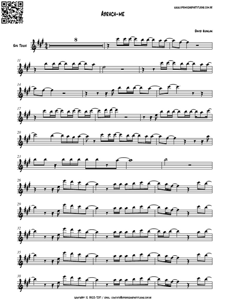 Partitura Abraça-me - Sax Tenor - David Quinlan | PDF