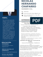Curriculum Vitae CV Profesional Con Foto Azul y Blanco